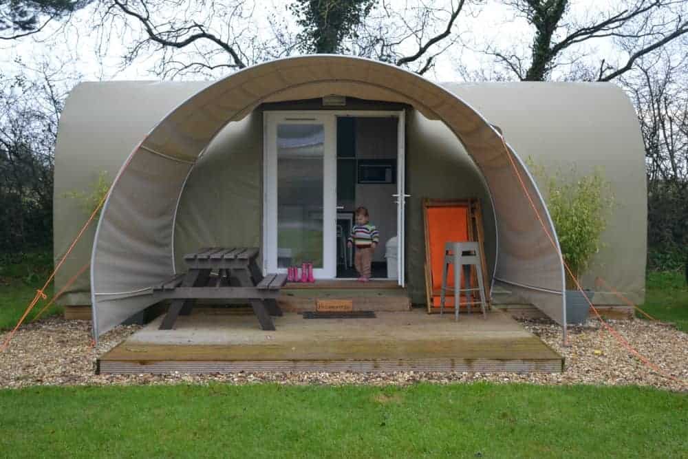 Glamping pod at Oakdown Holiday Park in Devon, England