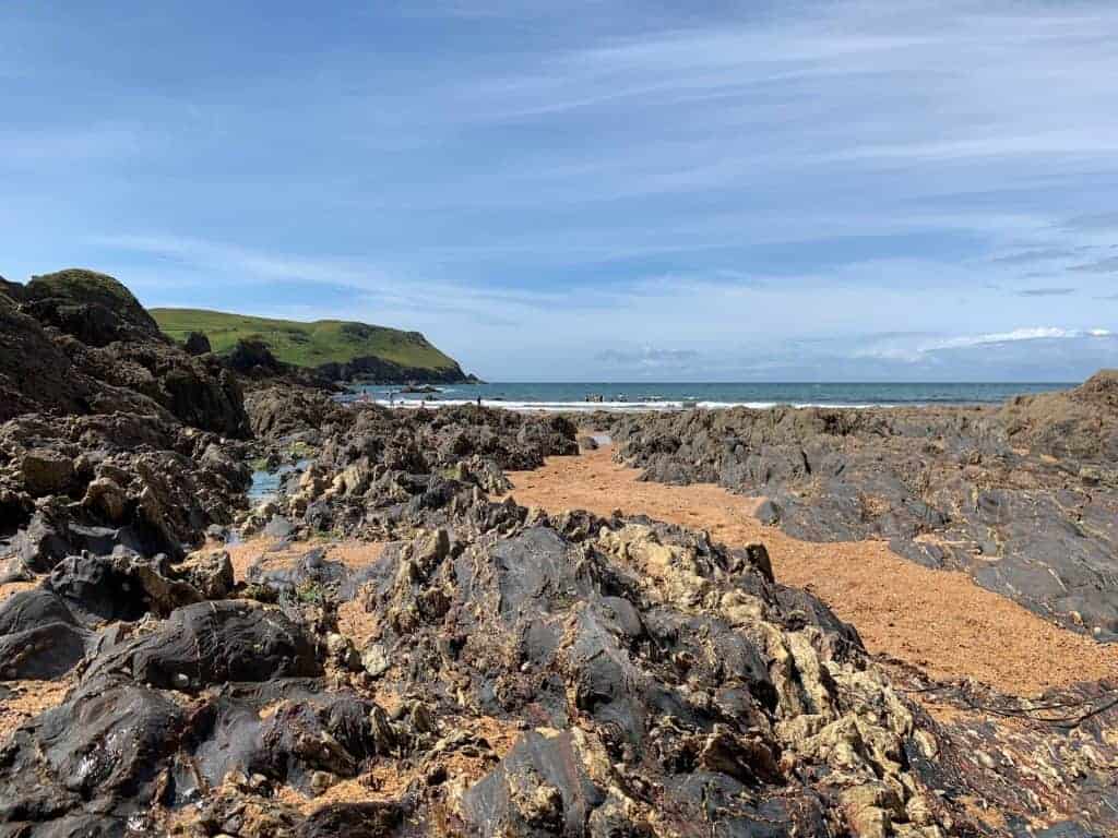 Rocks exploded at low tide at Hope Cove