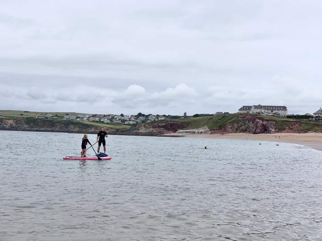 Paddle boarding at South Milton Beach in South Devon