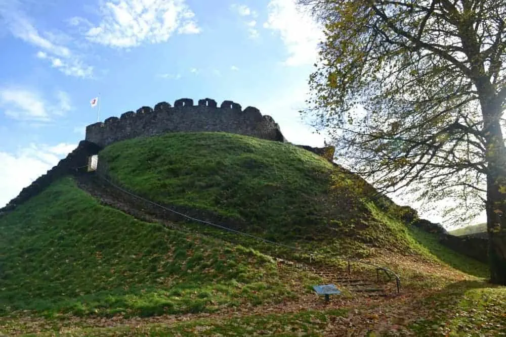 View of Totnes Castle in Autumn