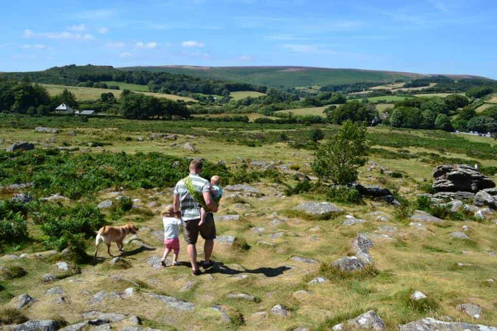 Family on a Dartmoor walk