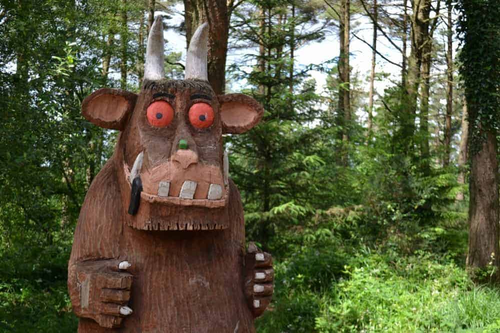 Gruffalo statue in Haldon Forest Park on Dartmoor in Devon