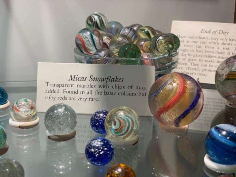 Rare marbles in cabinet