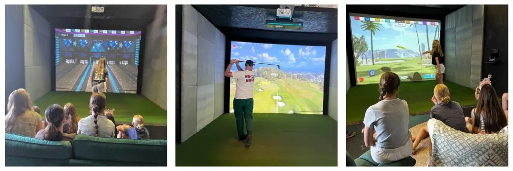 Examples of three simulated sports at MiGolf