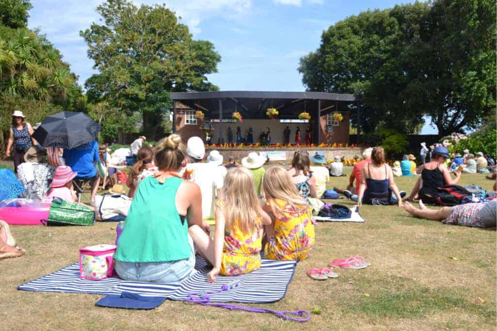 Audience at Sidmouth Folk Festival - an event in Devon