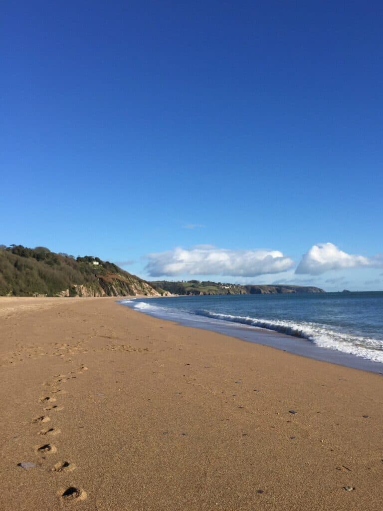 View of Slapton Sands and Strete Beach in South Devon