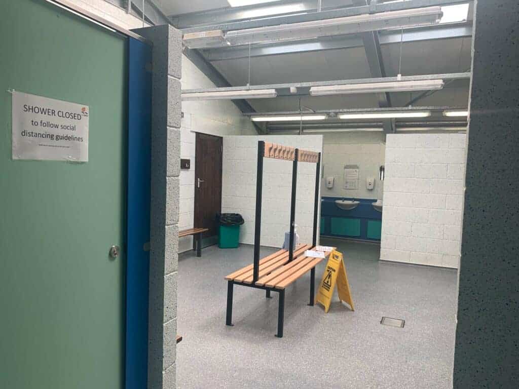 Changing room at Roadford Lake Activity Centre