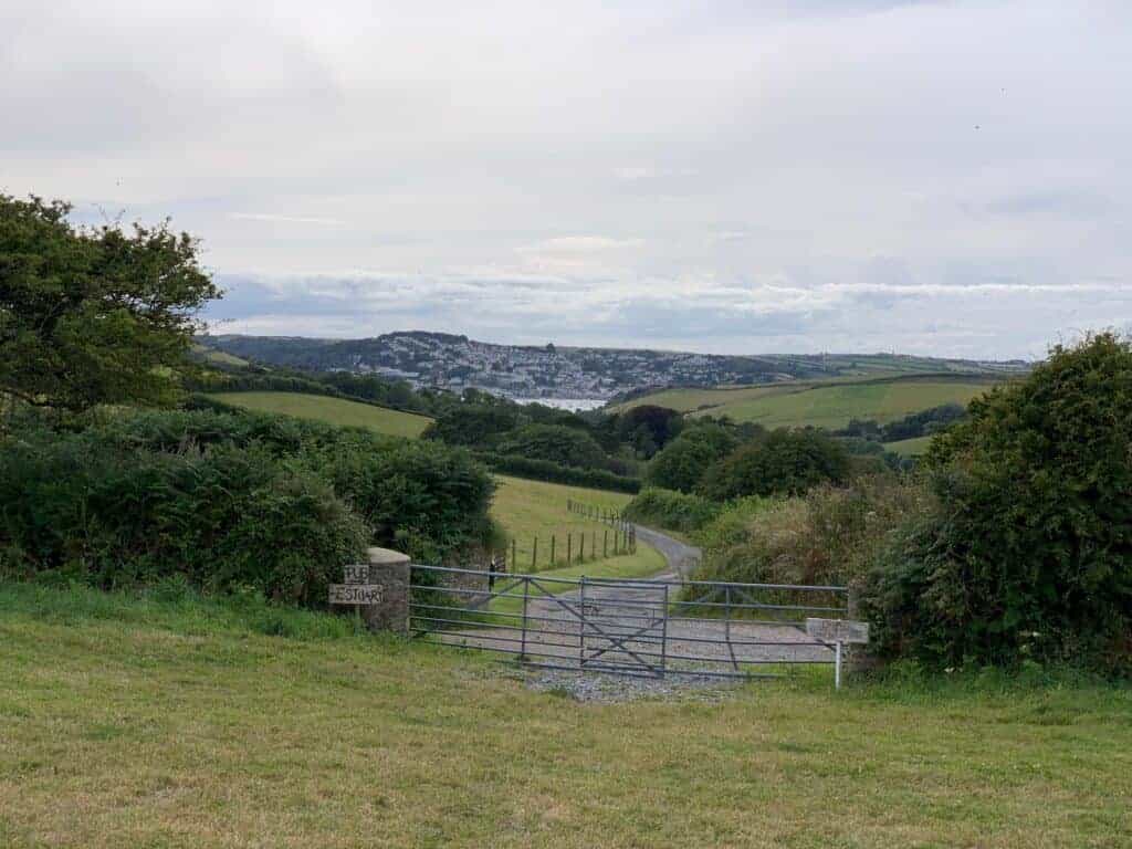 View of Salcombe in South Devon from Wilton Farm campsite