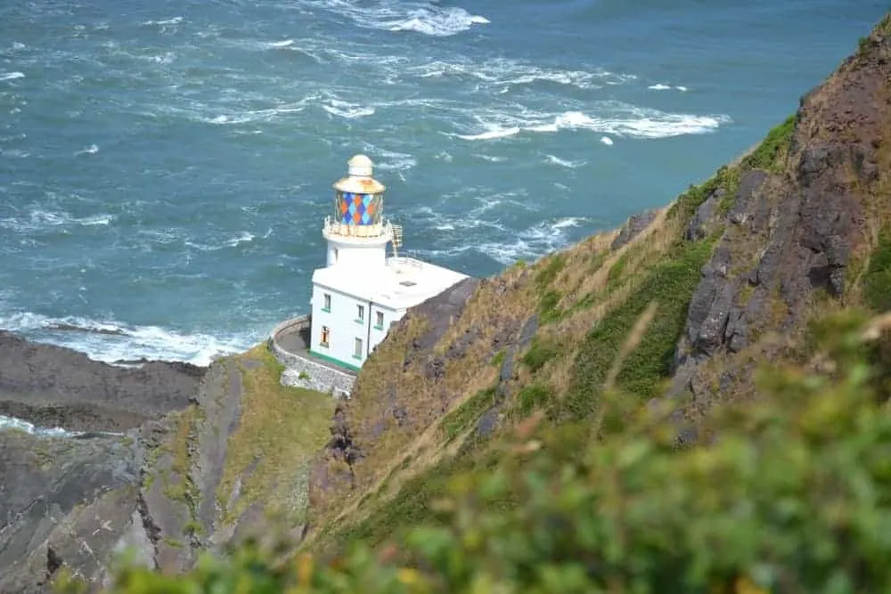 Hartland Point and Lighthouse against ocean background