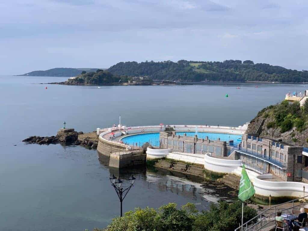View of Tinside Lido on the seafront in Plymouth