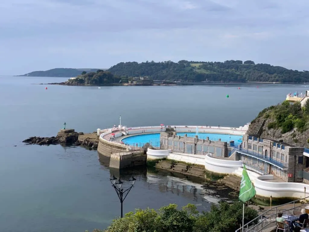 View of Tinside Lido on the seafront in Plymouth