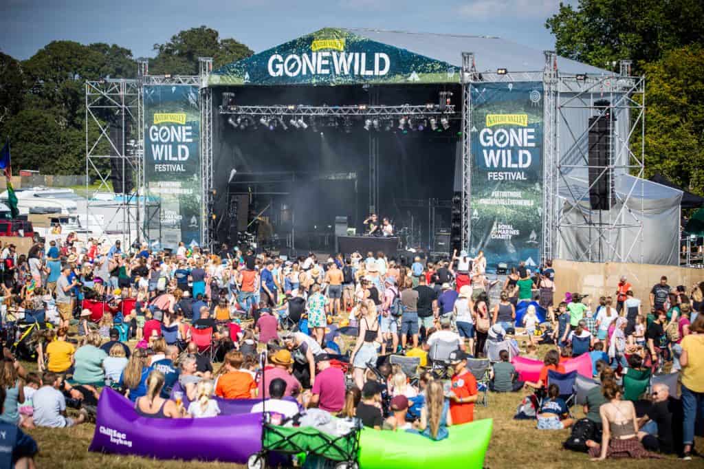 Families sat in front of Gone Wild Main Stage