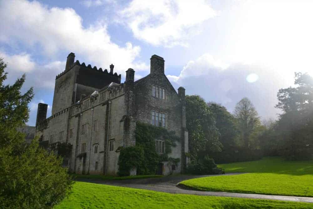 View of Buckland Abbey across lawn
