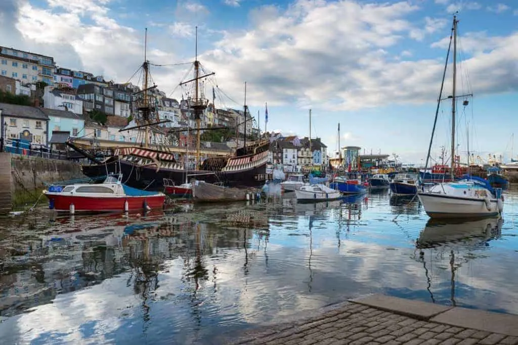Boats in the harbour at Brixham an historic fishing port in Torbay on the south coast of Devon
