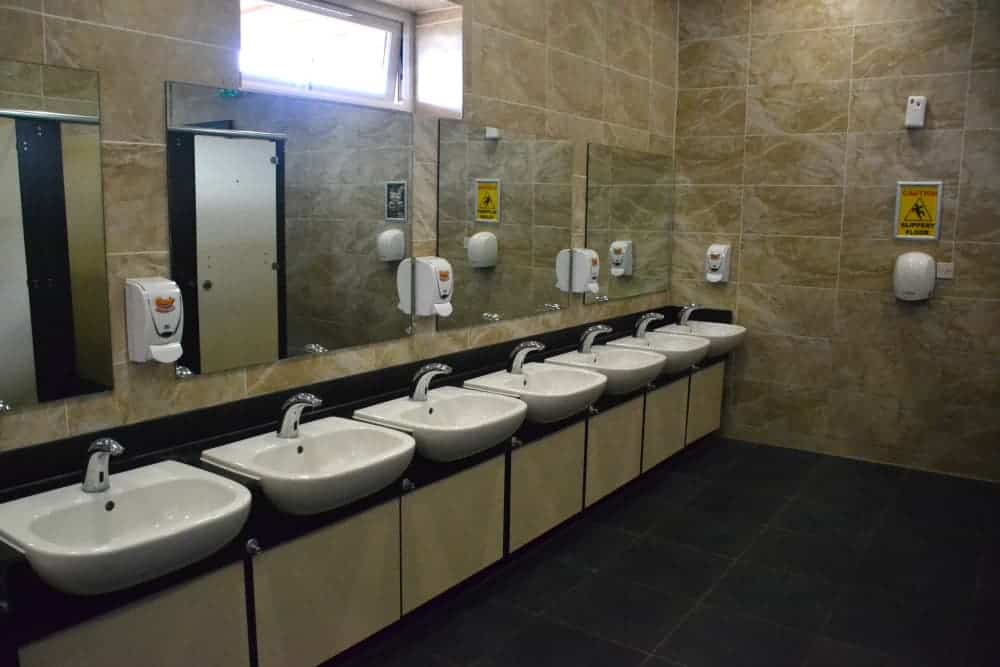 Sinks in campsite toilet block