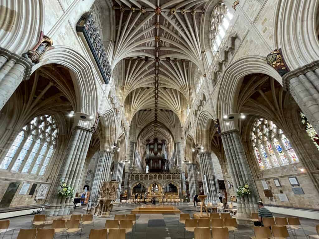 Vaulted ceiling of Exeter Cathedral