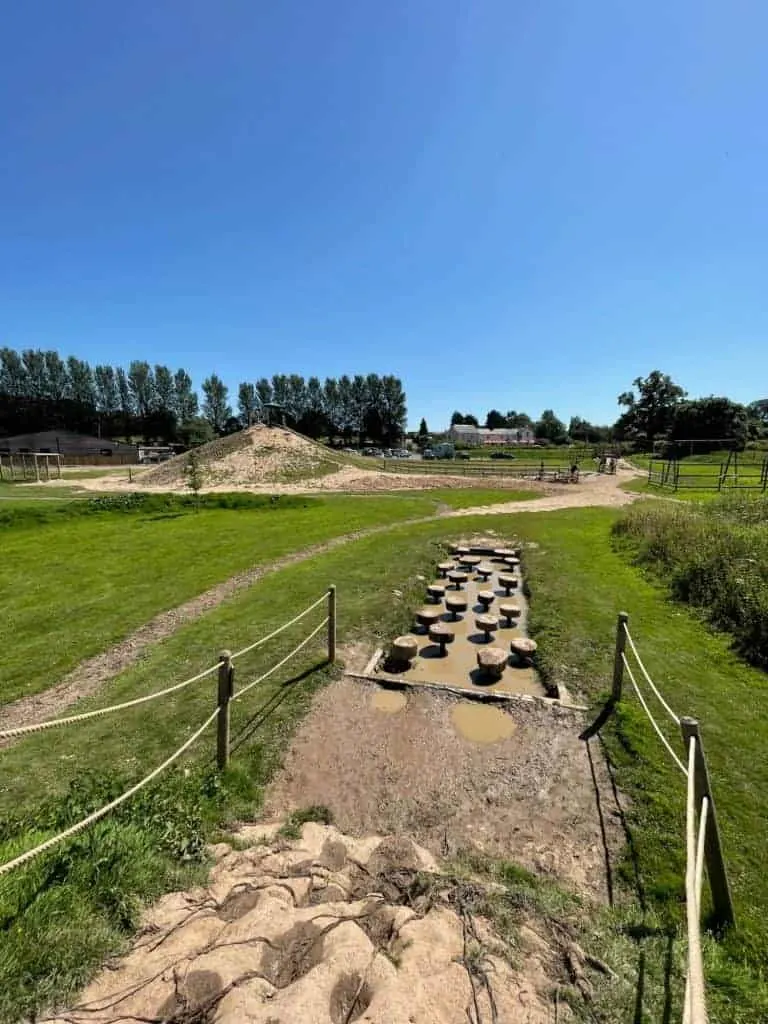 View across obstacles at The Bear Trail in Devon