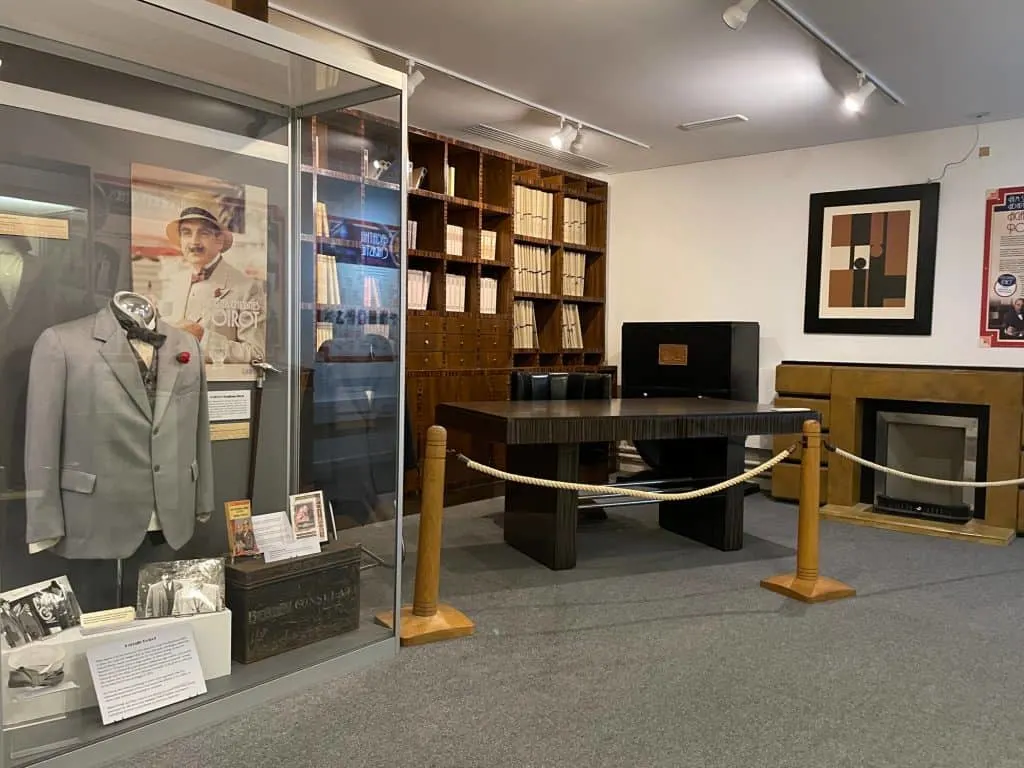 Props used the Poirot ITV series in the Agatha Christie Exhibition