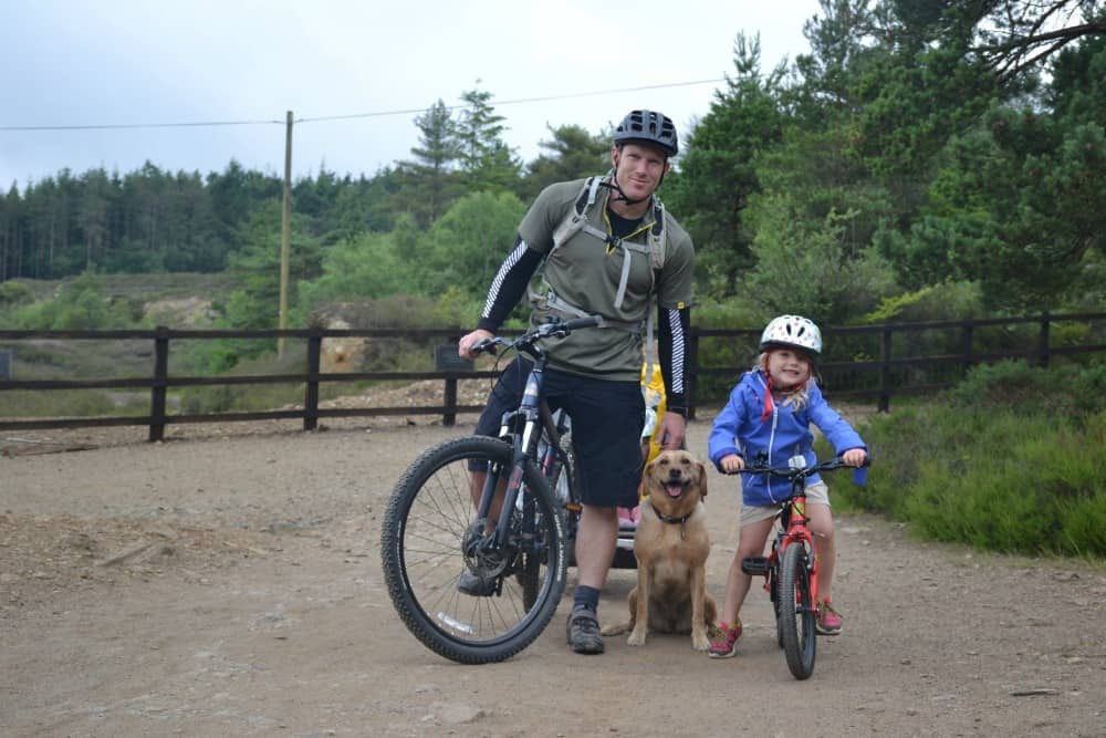Family on bikes at Tamar Trail