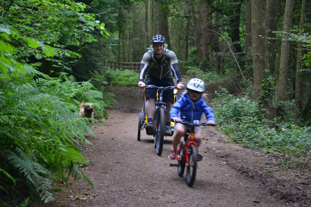 Family riding Tamar Trail