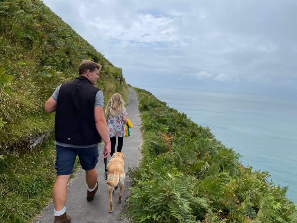 Family walking South West Coast Path