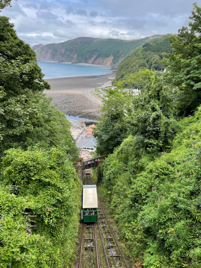 View down Lynton and Lynmouth Cliff Railway