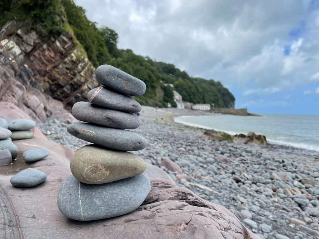 Stone tower on Clovelly beach