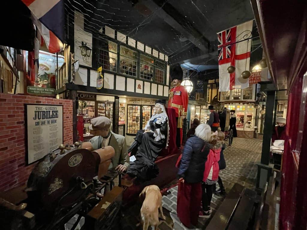 Recreation of a Victorian Street with Queen Victoria in a carriage