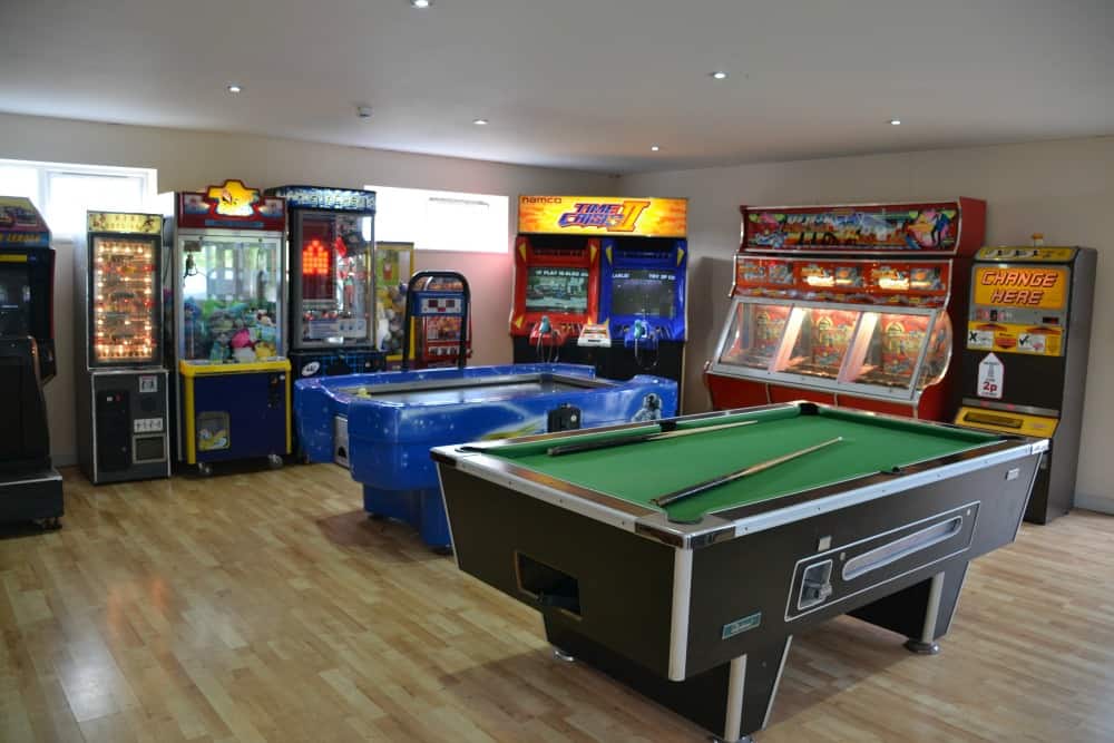 Games room at Andrewshayes Holiday park in Devon