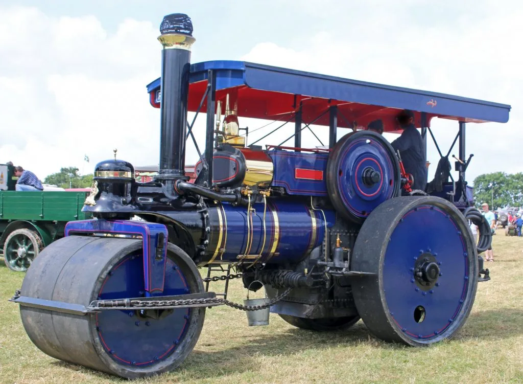 Blue steam engine at steam fair