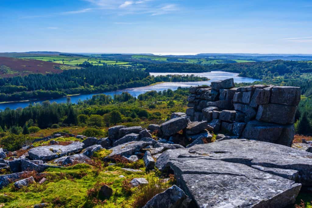 View of Burrator Reservoir from a tor