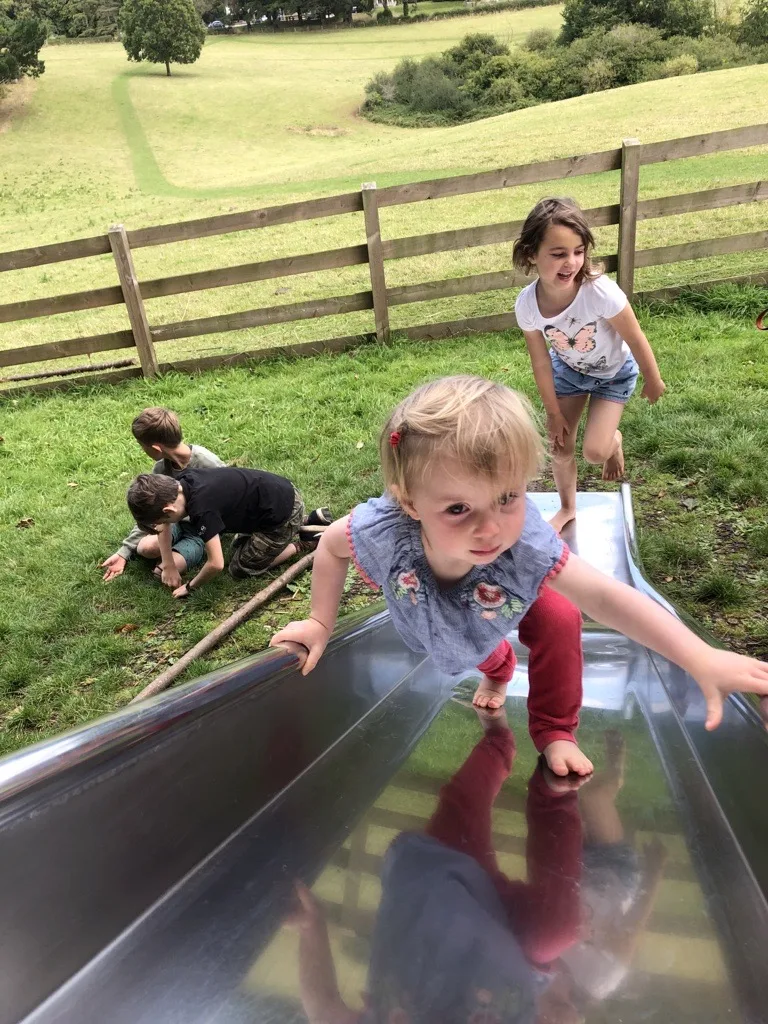 Children on play area at Dartington Estate