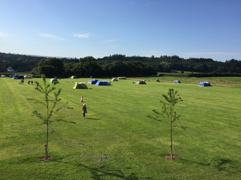 Campsite at Dartington near Totnes