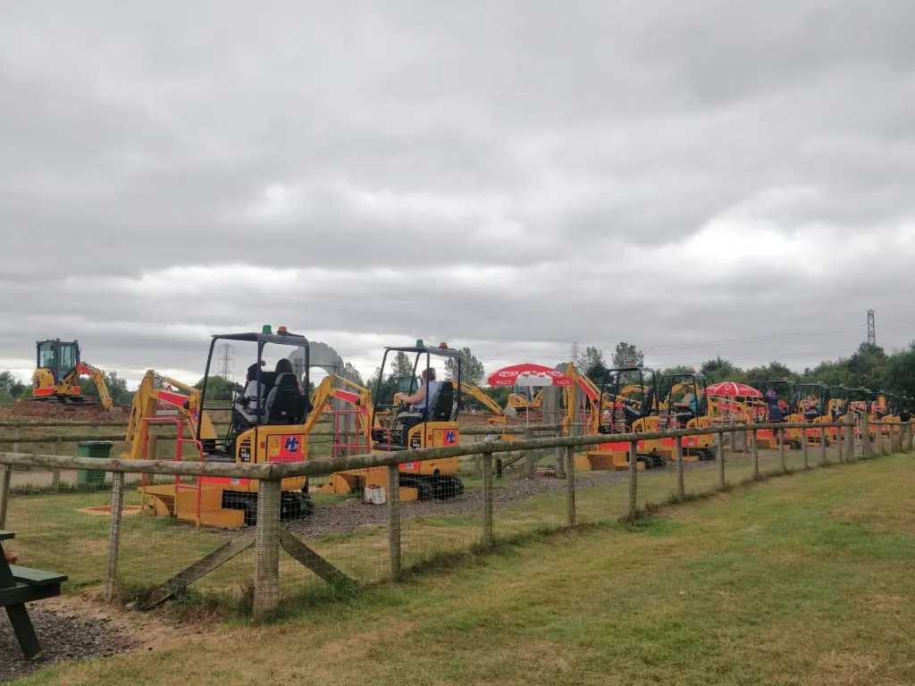 Row of small diggers