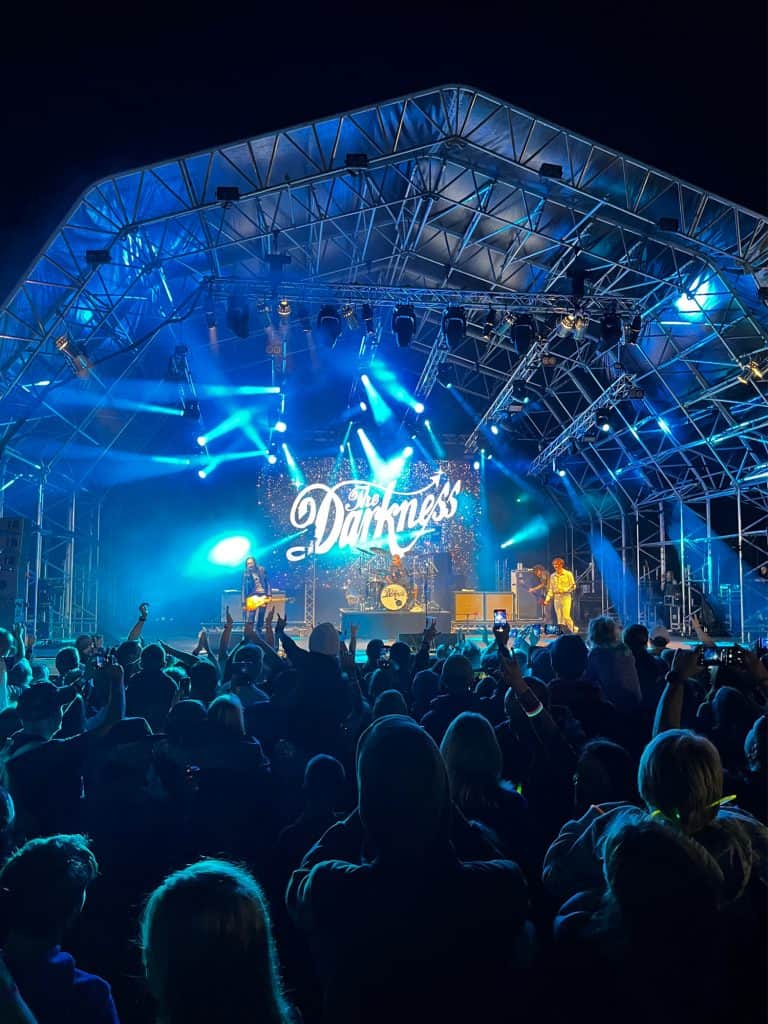 The Darkness on stage at Gone Wild Festival