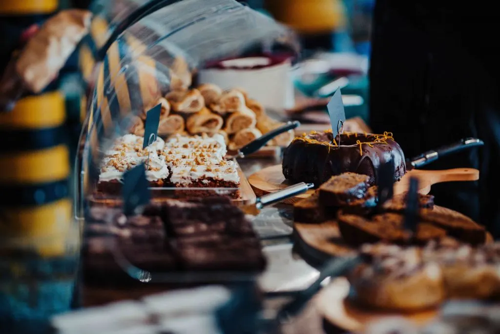 Christmas food on stall at Royal William Year market