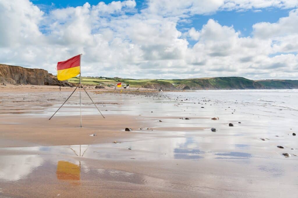 Widemouth Bay near bude on the North Cornwall Coast, England UK