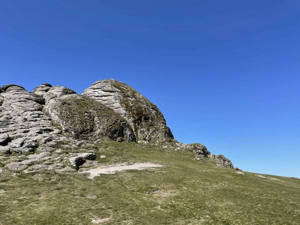 Rocky outcrop at Haytor against a blue sky