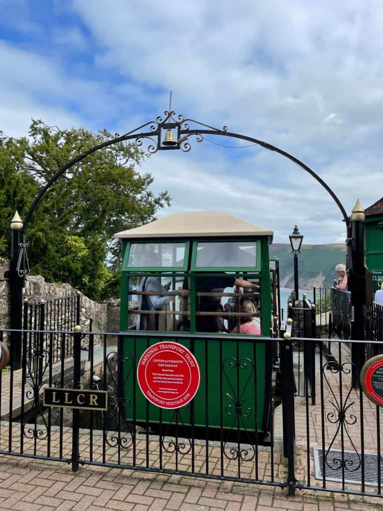 Passenger carriage at top of cliff railway