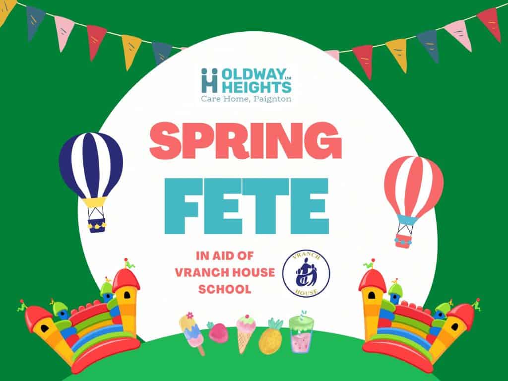 Promotional poster for the Oldway Heights Spring Fete in Paignton