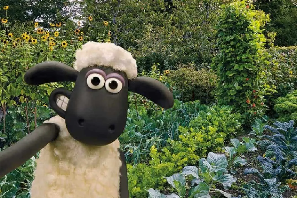 Picture of Shaun the Sheep animated character in a garden