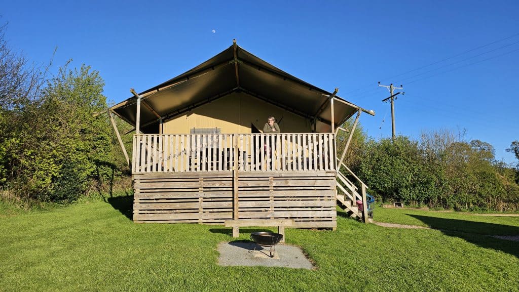 Stacey's safari style glamping tent at Valleyside Escapes