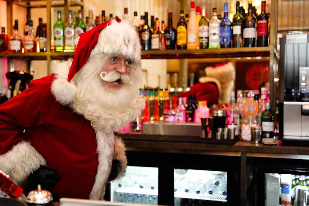 Father Christmas behind the bar at Pier Point in Torquay