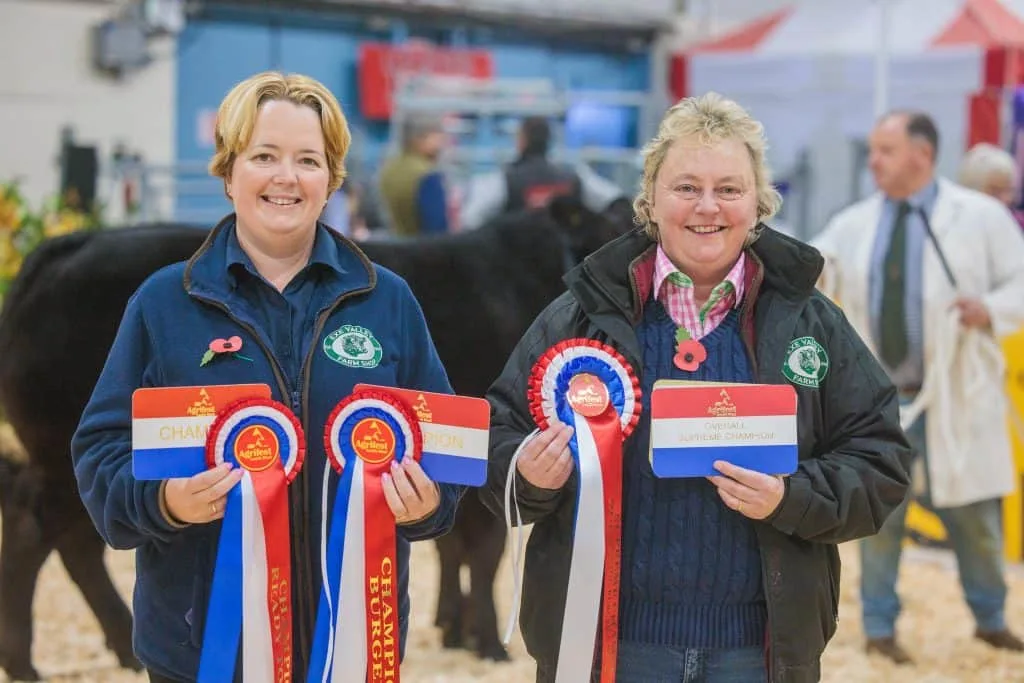 Winners holding their rosettes at Agrifest 