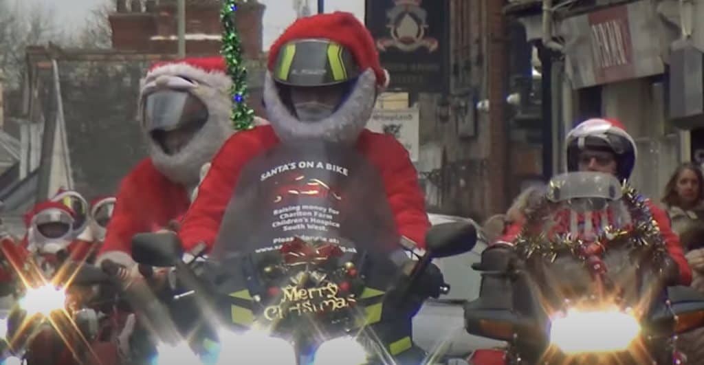 Motor bike riders dressed as Santa