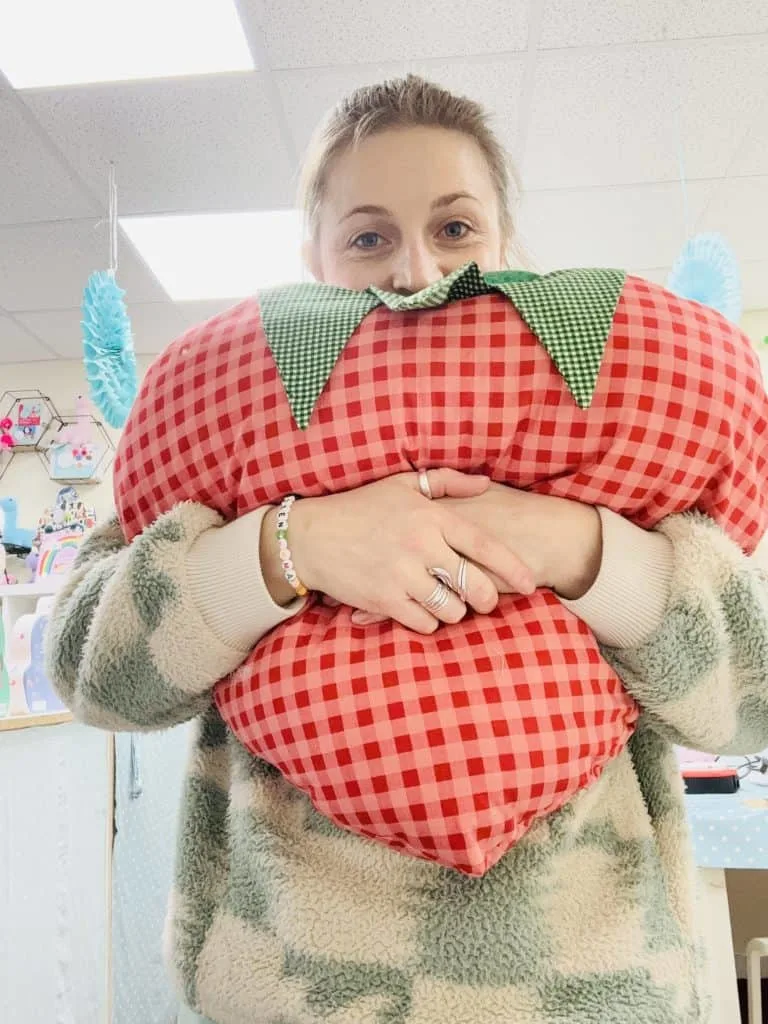 Strawberry shaped cushion