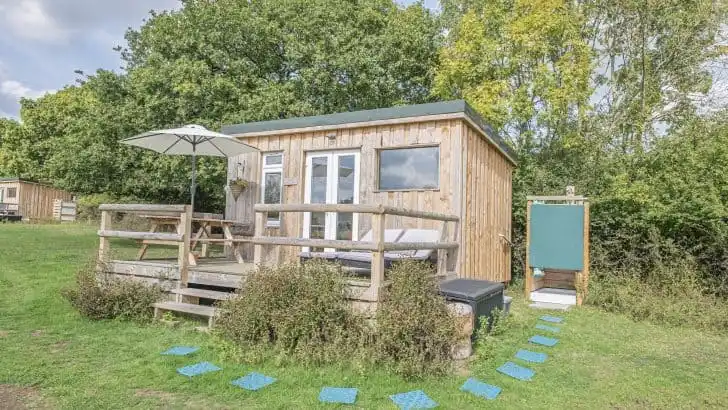 Bluebell glamping hut at Dartmoor Reach Farm