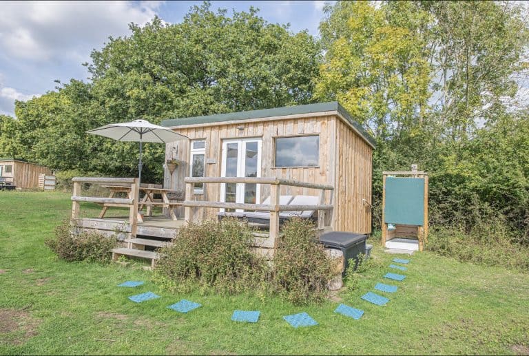 Bluebell glamping hut at Dartmoor Reach Farm
