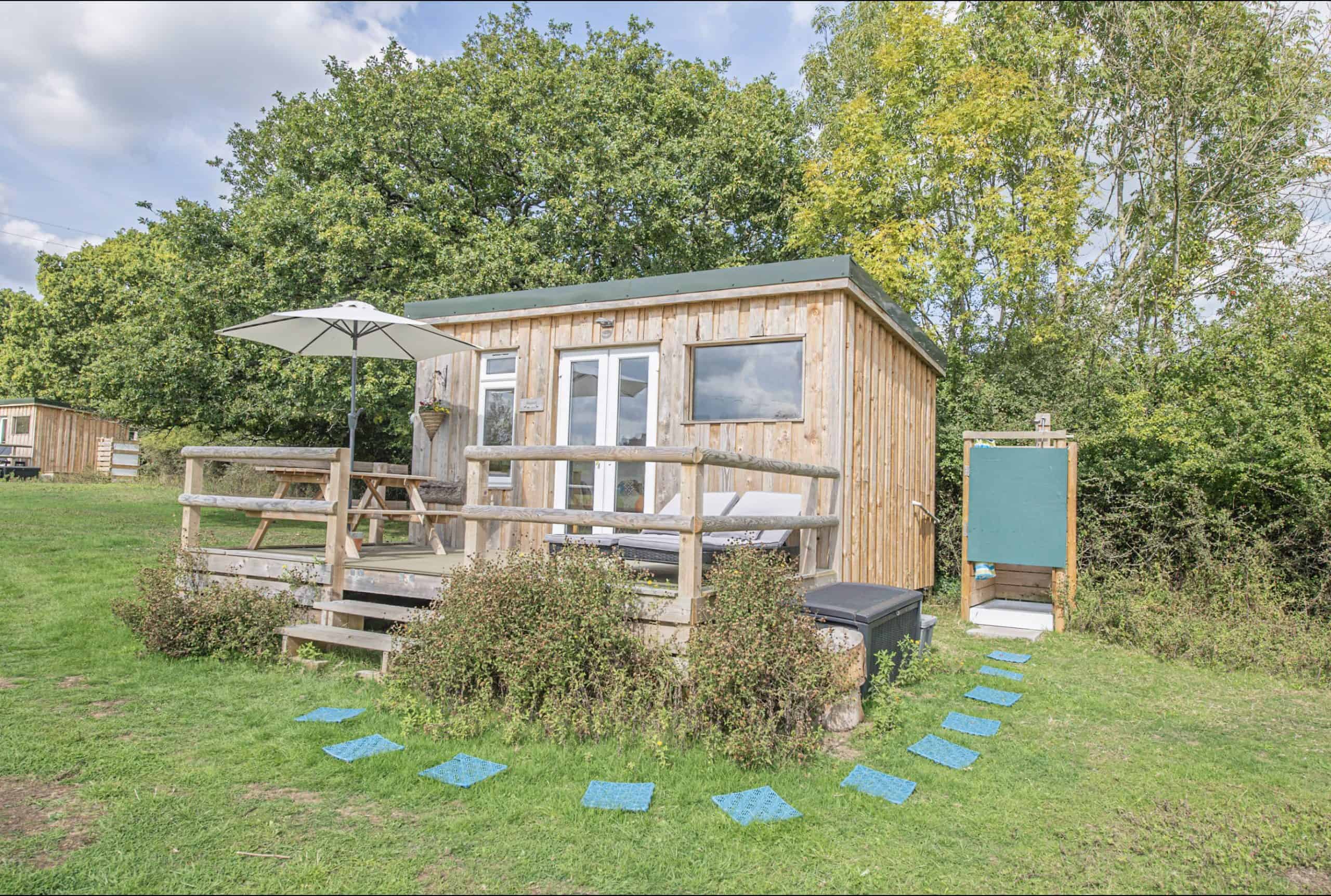 Bluebell glamping hut at Dartmoor Reach Farm