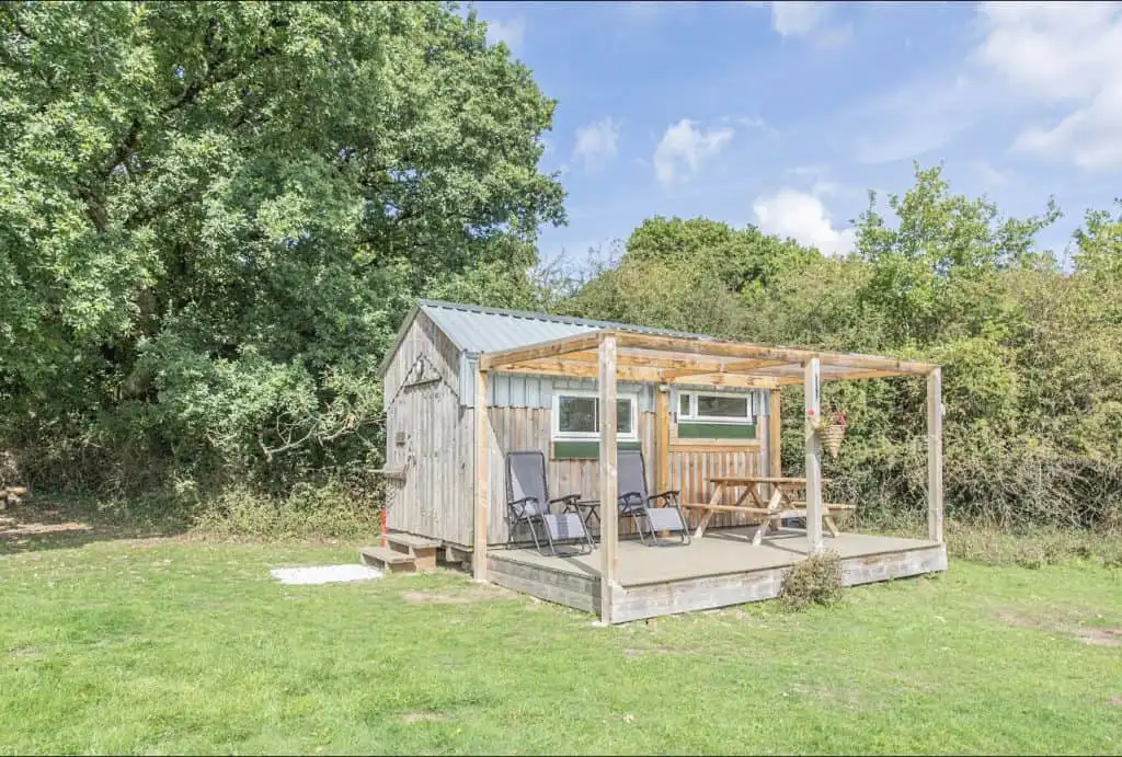 Glaming hut at Dartmoor Reach Farm